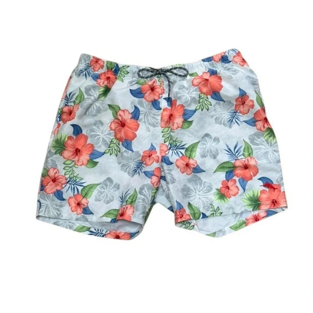 Tommy‎ Bahama Swim Trunks Mens XL Blue Hibiscus Floral Relax Board Shorts